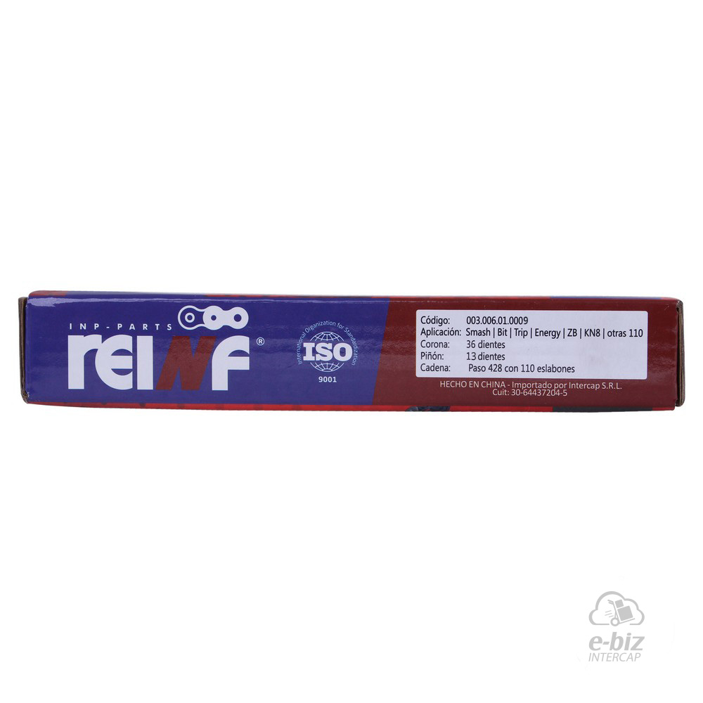 KIT REINF C23 CORONA/PIÑON/CADENA 36/13-428-110L GILERA SMASH/ZANELLA ZB/CORVEN ENERGY/MOTOMEL BIT - Imagen 6