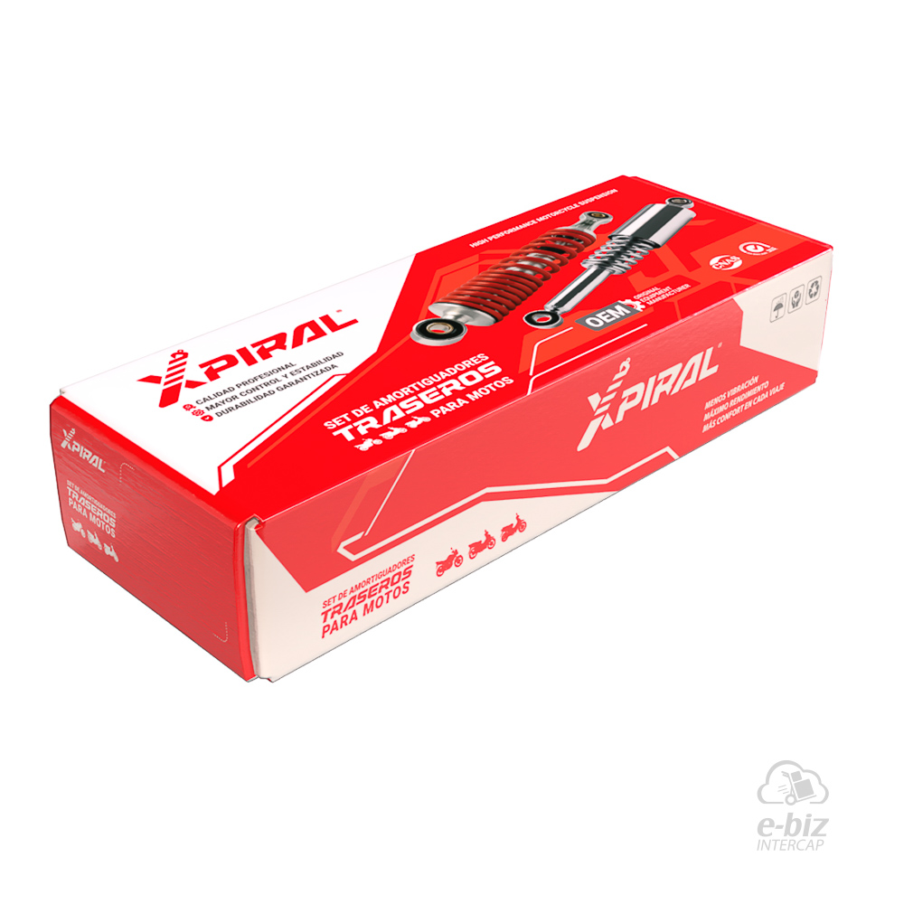 JUEGO AMORTIGUADORES XPIRAL TRASEROS HONDA WAVE 100 CROMADOS - Imagen 4