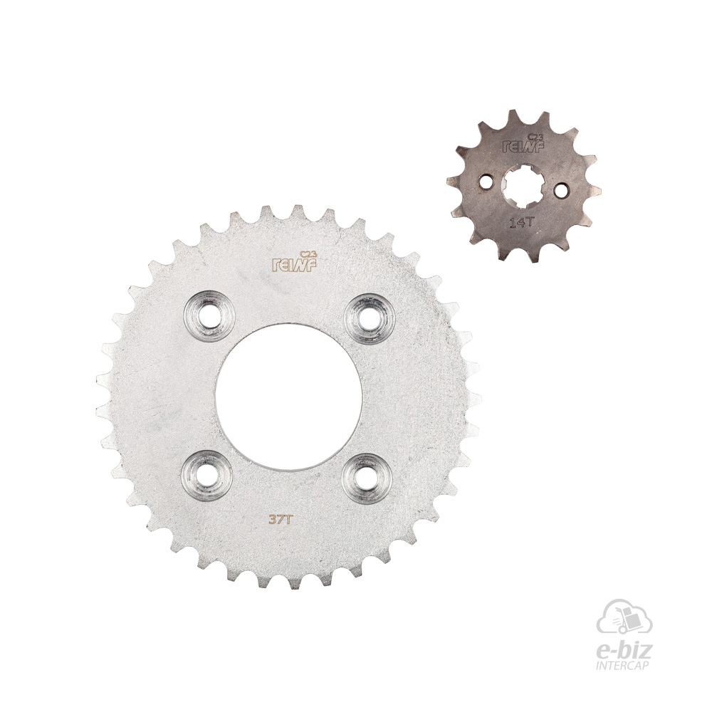 KIT REINF C23 CORONA/PIÑON/CADENA 37/14-420-104L HONDA NEW WAVE 110 - Imagen 2