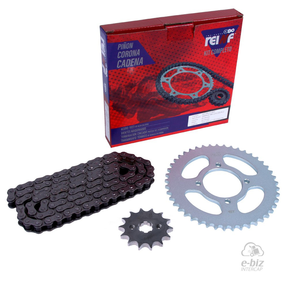 KIT REINF C23 CORONA/PIÑON/CADENA 45/14-428-118L YAMAHA YBR 125