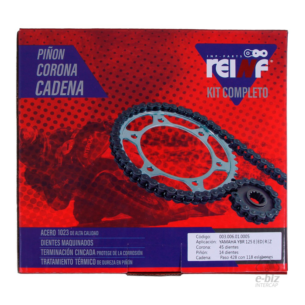 KIT REINF C23 CORONA/PIÑON/CADENA 45/14-428-118L YAMAHA YBR 125 - Imagen 7