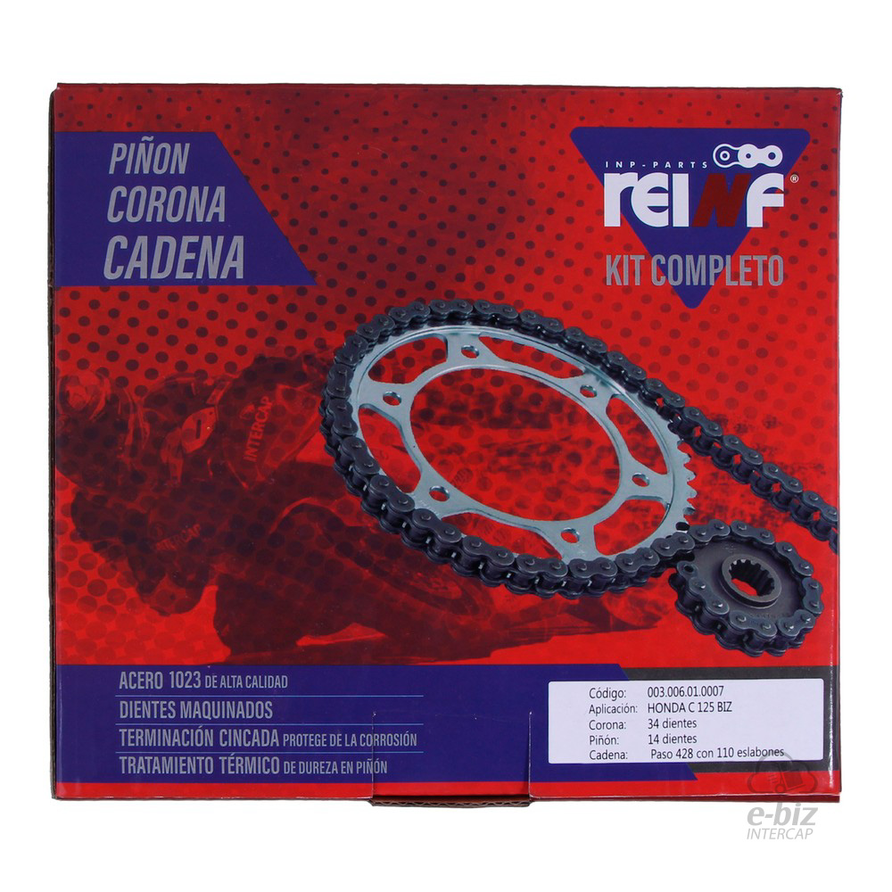 KIT REINF C23 CORONA/PIÑON/CADENA 34/14-428-110L HONDA C 125 BIZ - Imagen 7