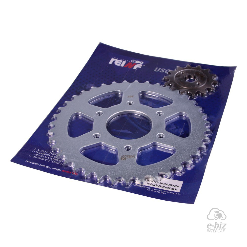 KIT REINF C45 CORONA/PIÑON 39/14-520 BAJAJ ROUSER 200 NS/AS - Imagen 2